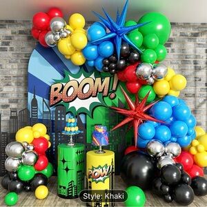 Vibrant Superhero Party Balloon Decoration Set